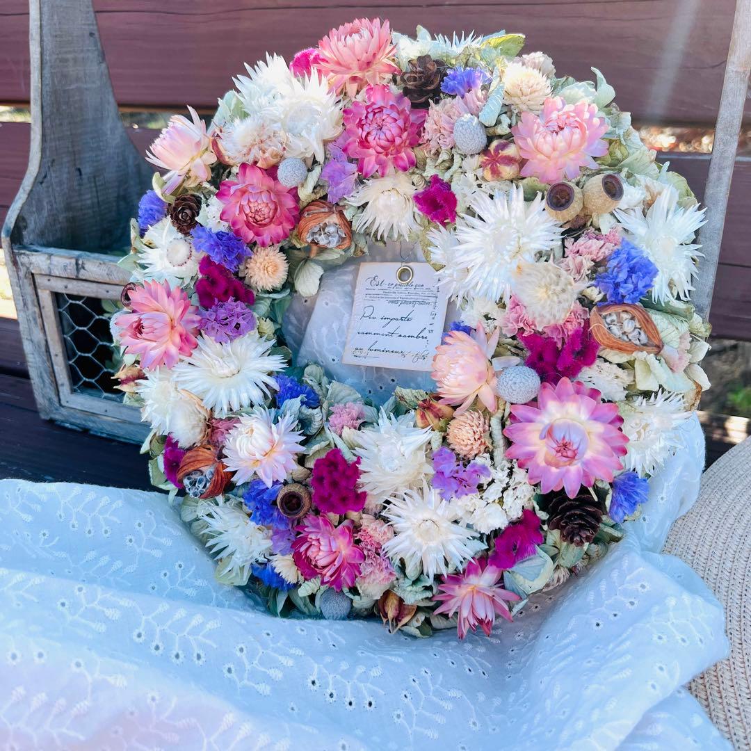 ドライフラワーリース