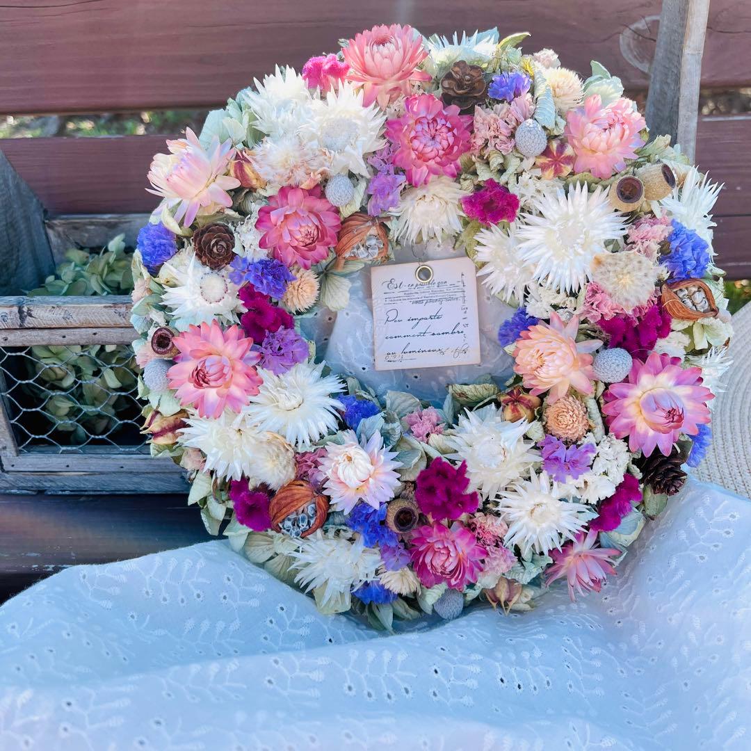 ドライフラワーリース