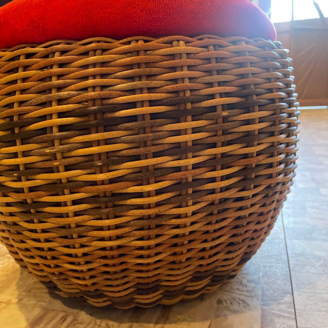 クッション付きスツール　赤 （ クッション付き チェアー）