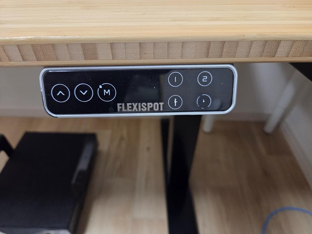 【引き出し付き】FLEXISPOT EJ2 電動昇降デスク 竹天板 120×60