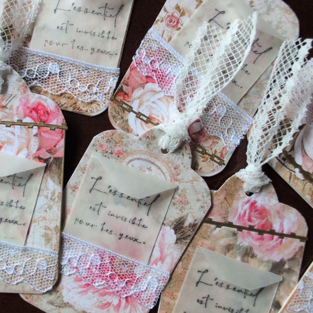 紙タグ〜薔薇とグラシン封筒〜