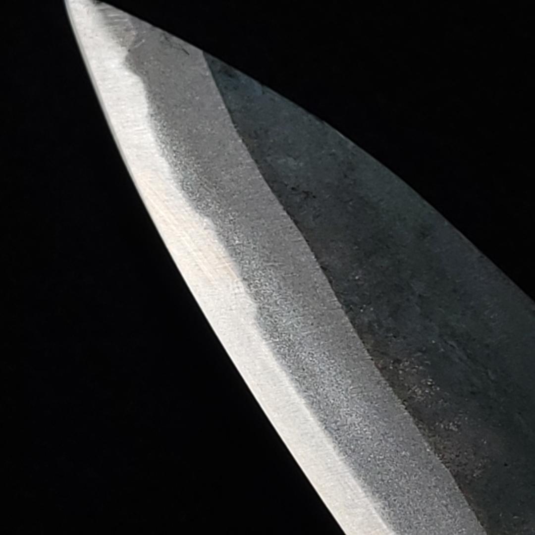 白紙1号 黒打 万能包丁 180㎜ #8101 焼柄 月光作 手作り