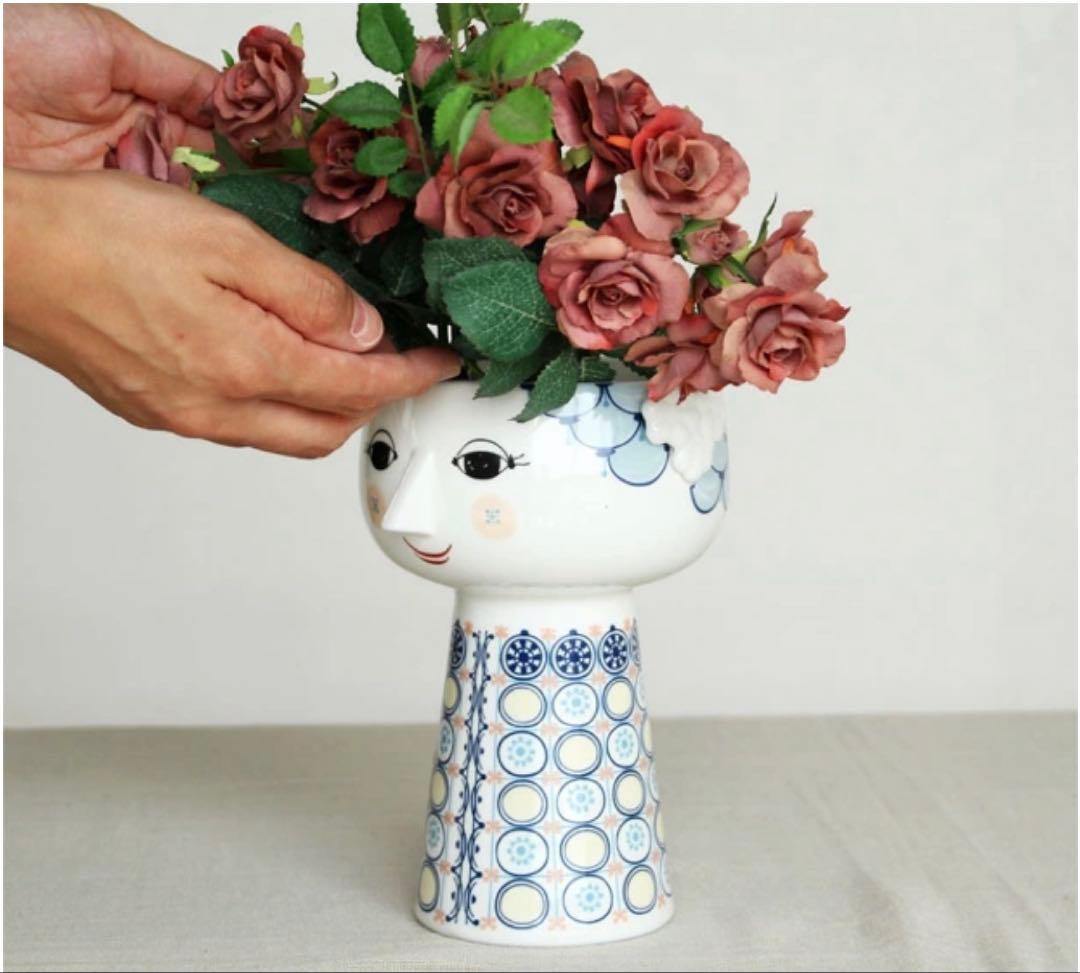 【美品】ビヨン・ヴィンブラッド エヴァ フラワーベース ブルー