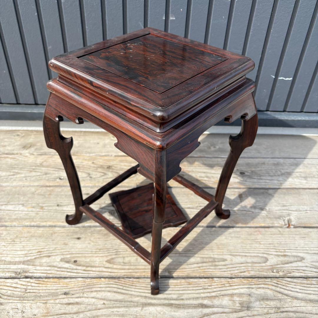 唐木 花台 香炉台 盆栽台 飾り台 サイドテーブル 紫檀 木製 古道具 古家具