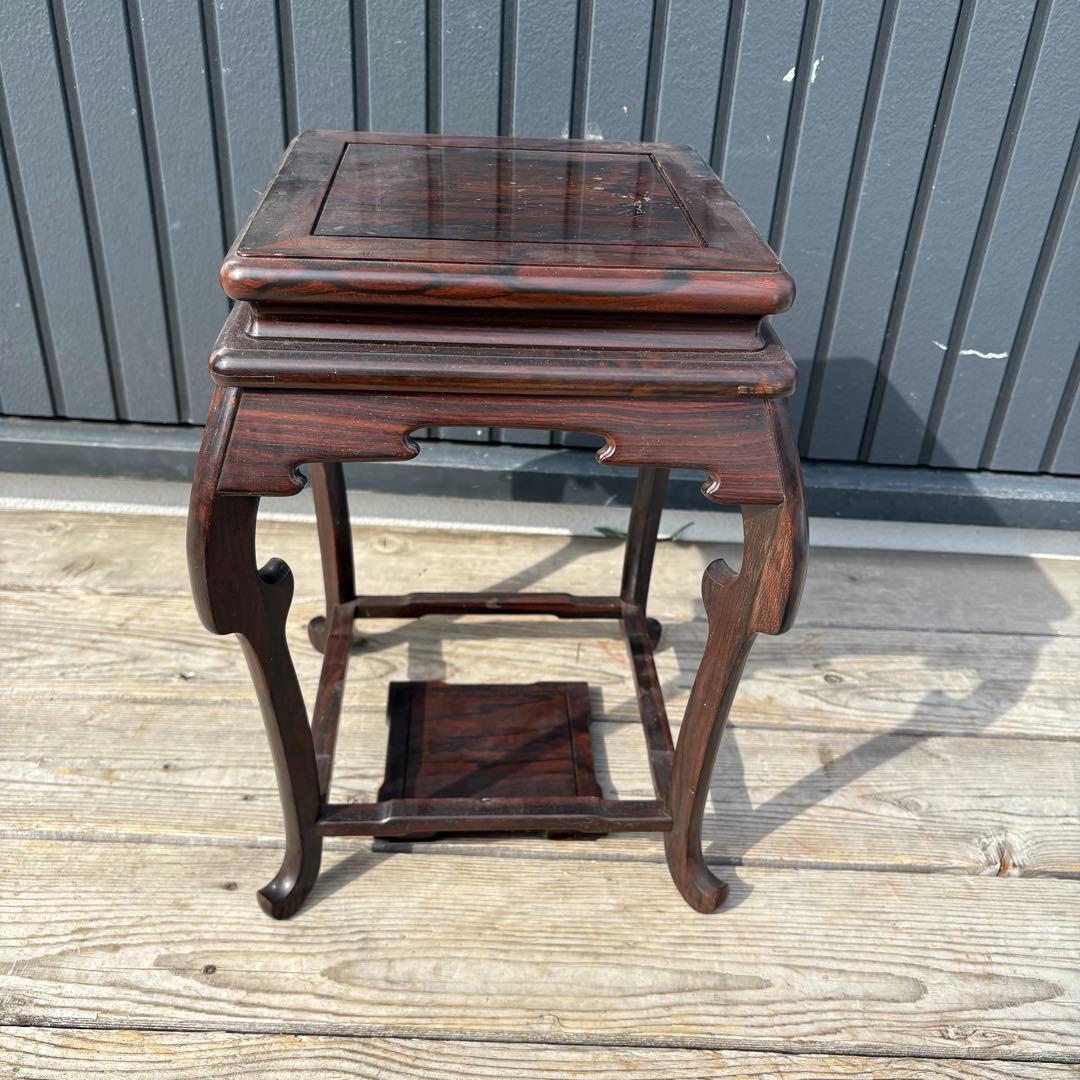 唐木 花台 香炉台 盆栽台 飾り台 サイドテーブル 紫檀 木製 古道具 古家具