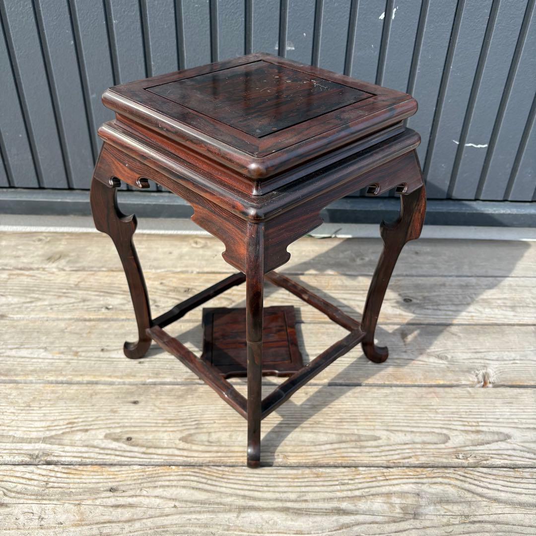 唐木 花台 香炉台 盆栽台 飾り台 サイドテーブル 紫檀 木製 古道具 古家具