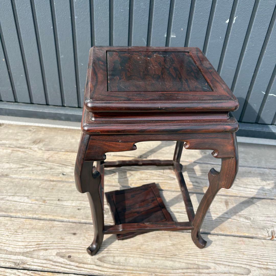 唐木 花台 香炉台 盆栽台 飾り台 サイドテーブル 紫檀 木製 古道具 古家具