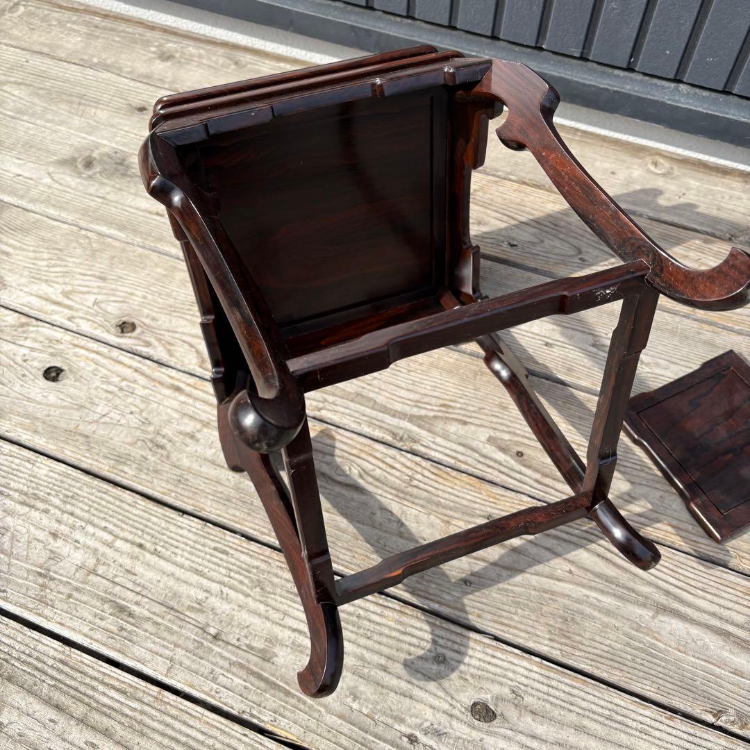 唐木 花台 香炉台 盆栽台 飾り台 サイドテーブル 紫檀 木製 古道具 古家具