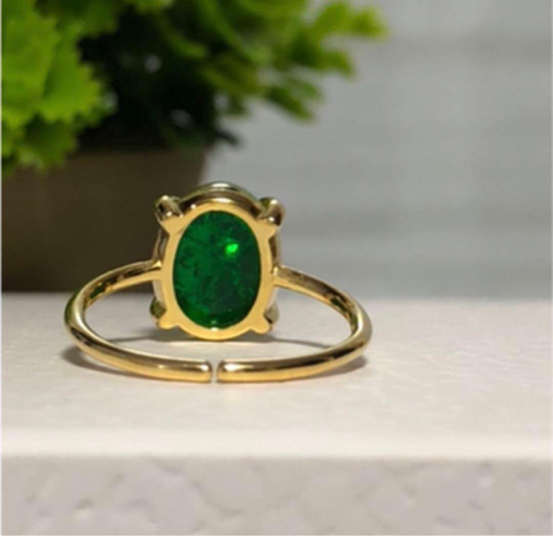 天然琥珀石！⭐︎【クラック入グリーンアンバー】18kgfアレルギー対応リング