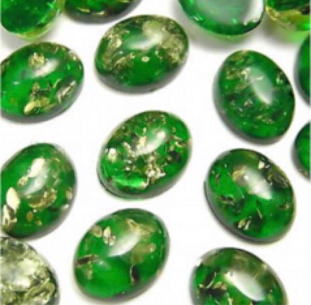 天然琥珀石！⭐︎【クラック入グリーンアンバー】18kgfアレルギー対応リング