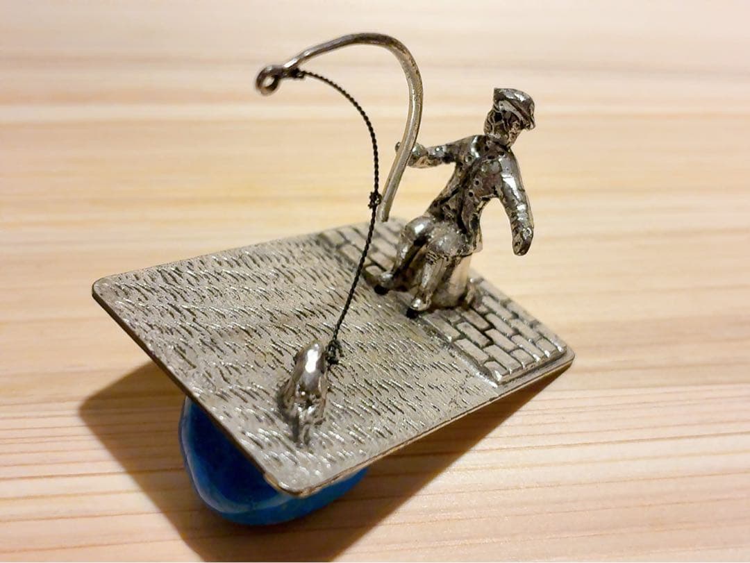 オランダHooijkaas社製、純銀835S『ミニチュア・魚釣り』ヴィンテージ