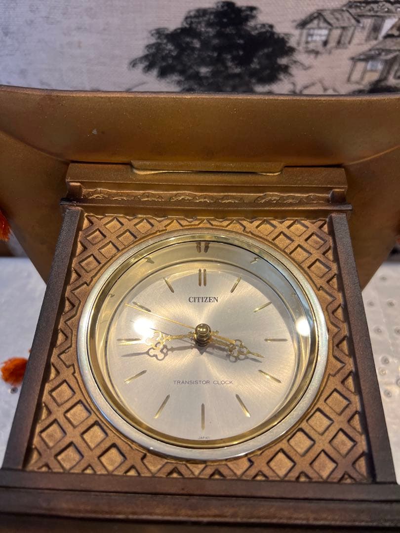 CITIZEN 利休 和風置時計 和風ランタンデザイン置時計