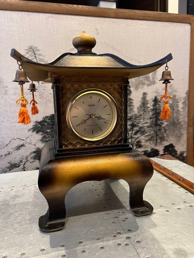 CITIZEN 利休 和風置時計 和風ランタンデザイン置時計