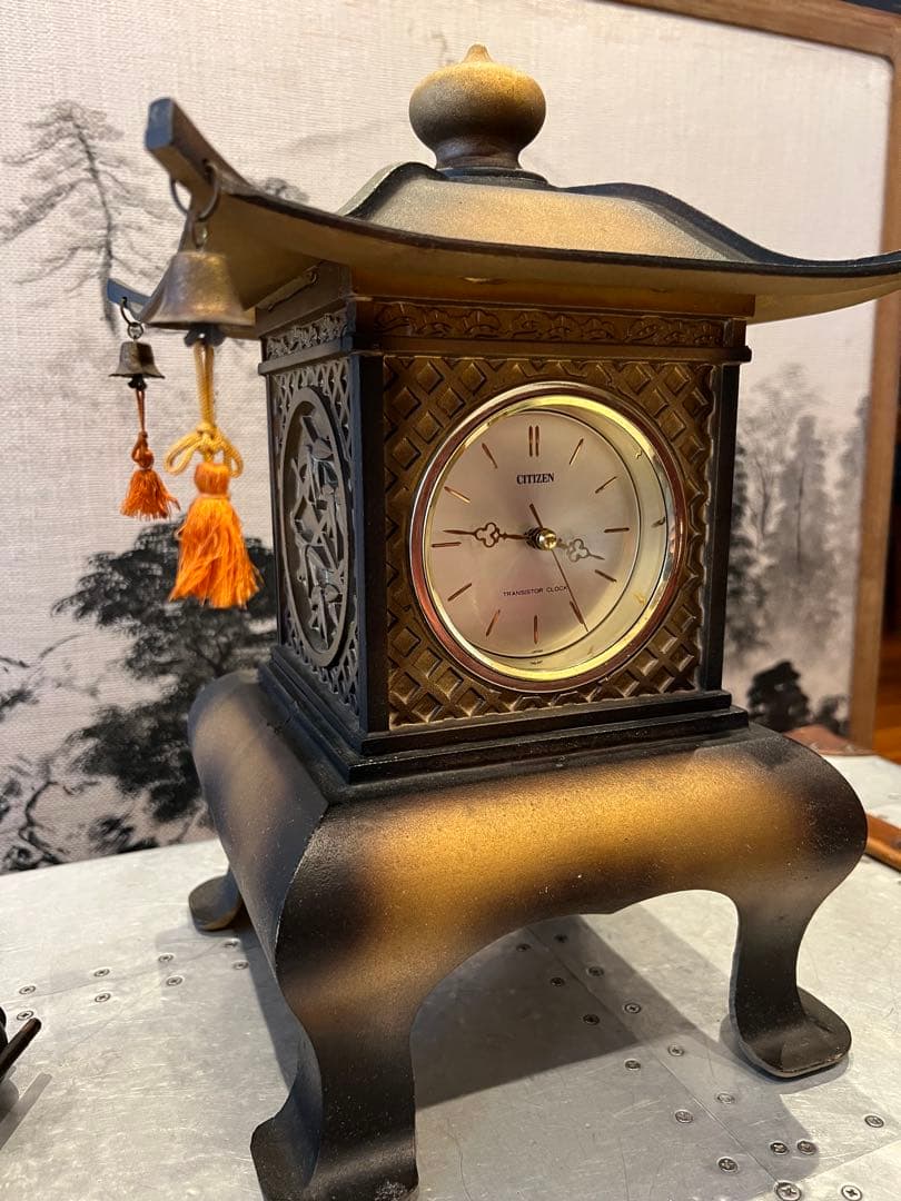 CITIZEN 利休 和風置時計 和風ランタンデザイン置時計