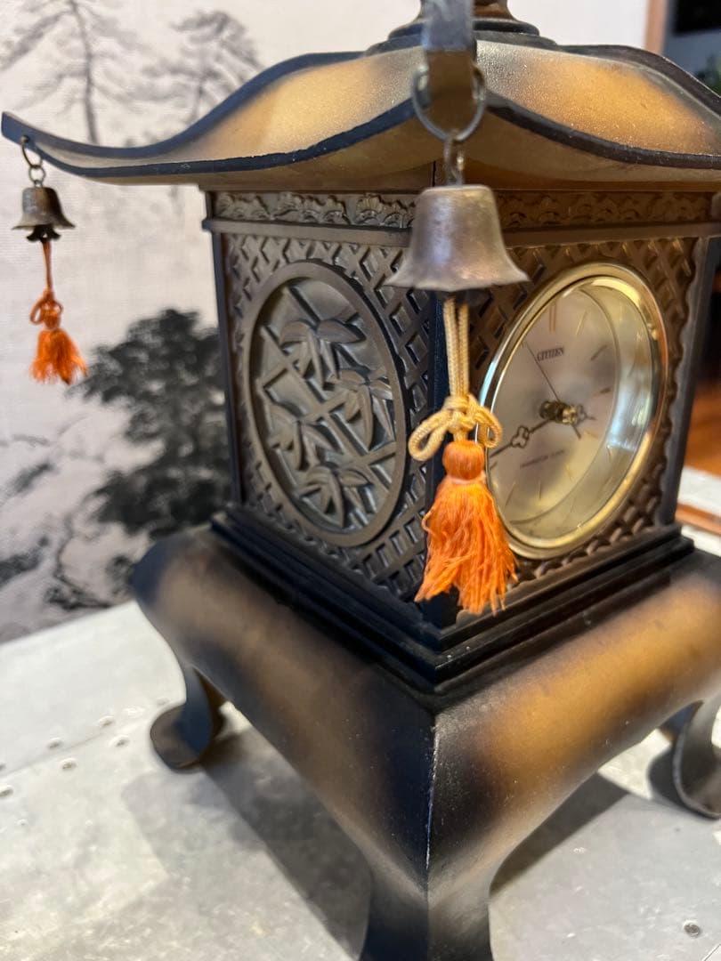 CITIZEN 利休 和風置時計 和風ランタンデザイン置時計