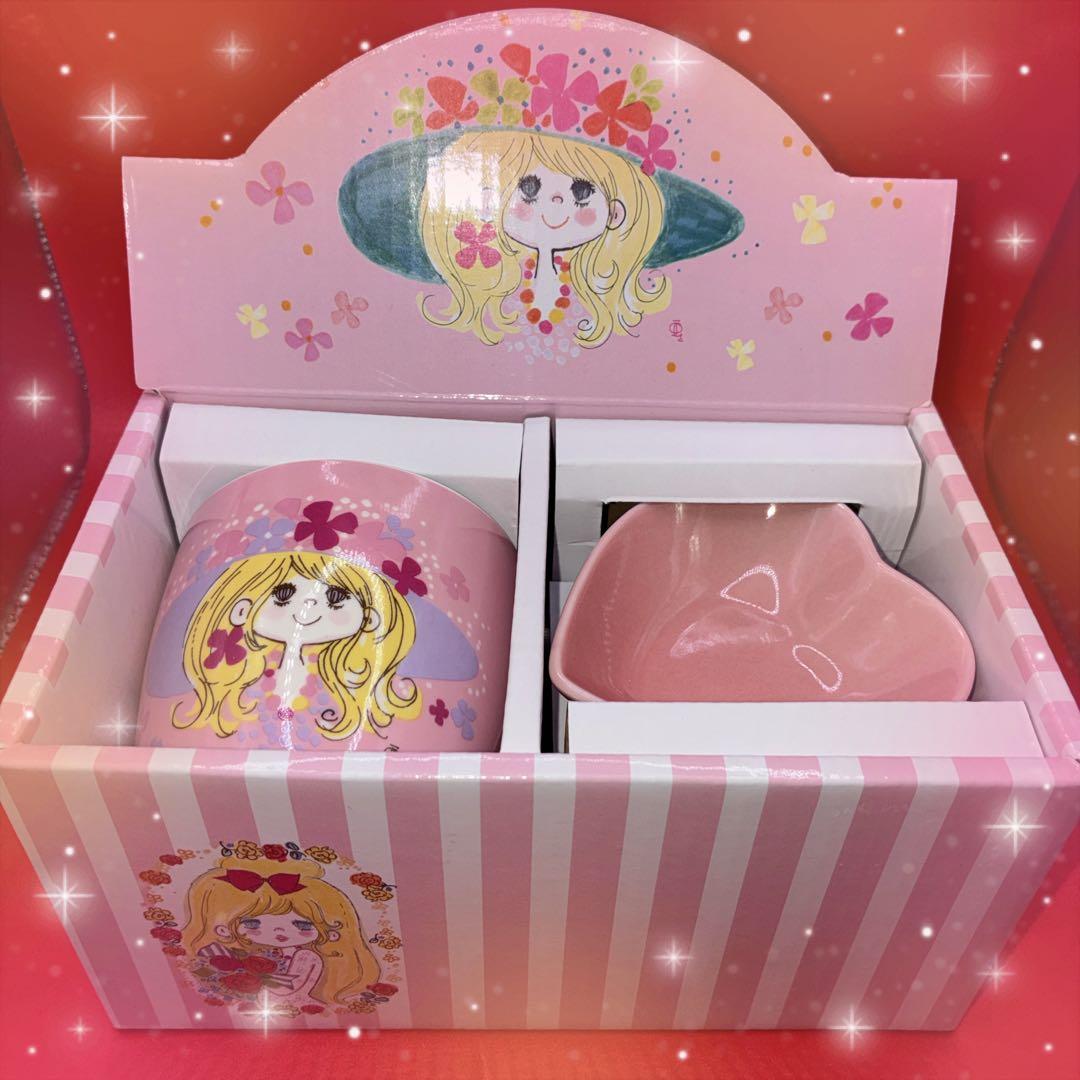 水森亜土 ハート型トレイ付きマグカップ 3点セット