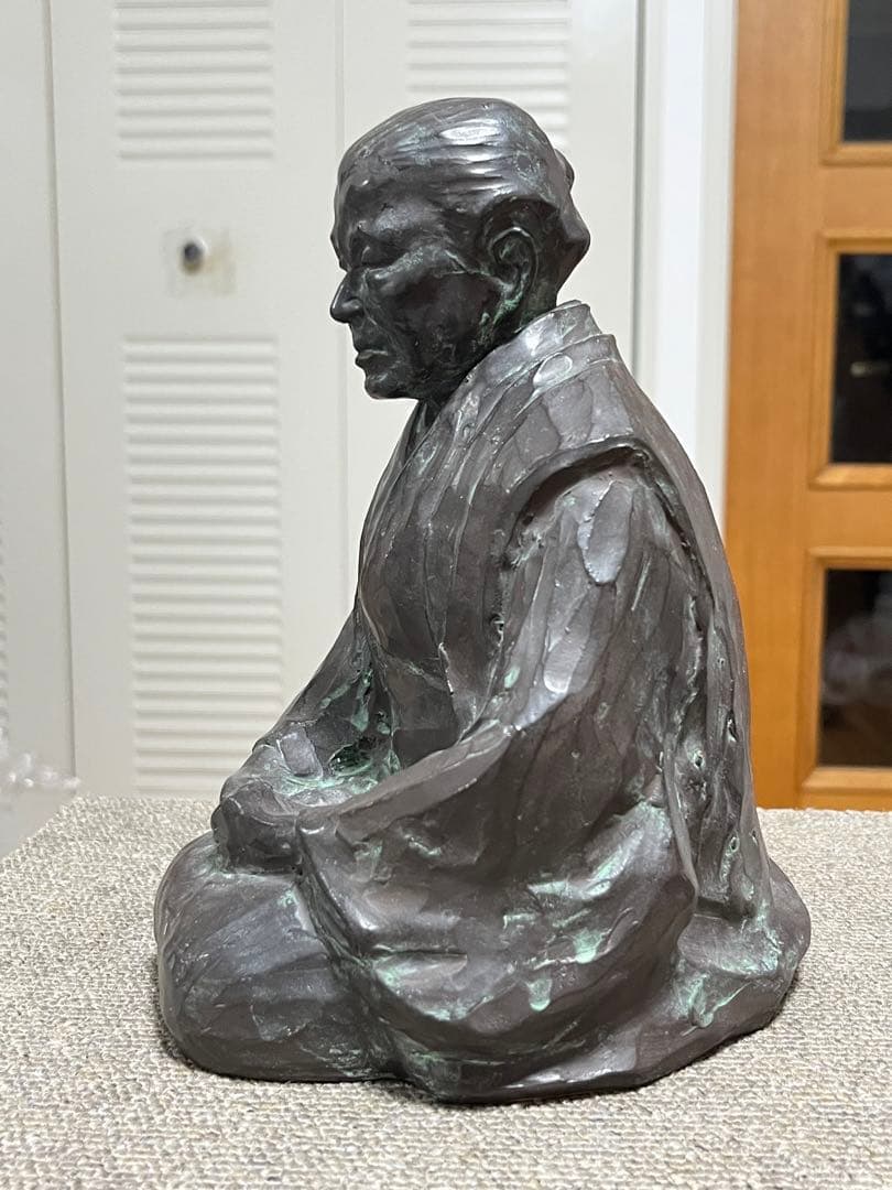 昭和レトロ 座像 伝統工芸 工芸美術 ブロンズ像 在銘 時代物 古美術 骨董