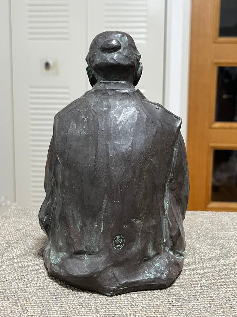 昭和レトロ 座像 伝統工芸 工芸美術 ブロンズ像 在銘 時代物 古美術 骨董