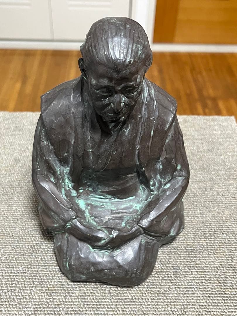 昭和レトロ 座像 伝統工芸 工芸美術 ブロンズ像 在銘 時代物 古美術 骨董