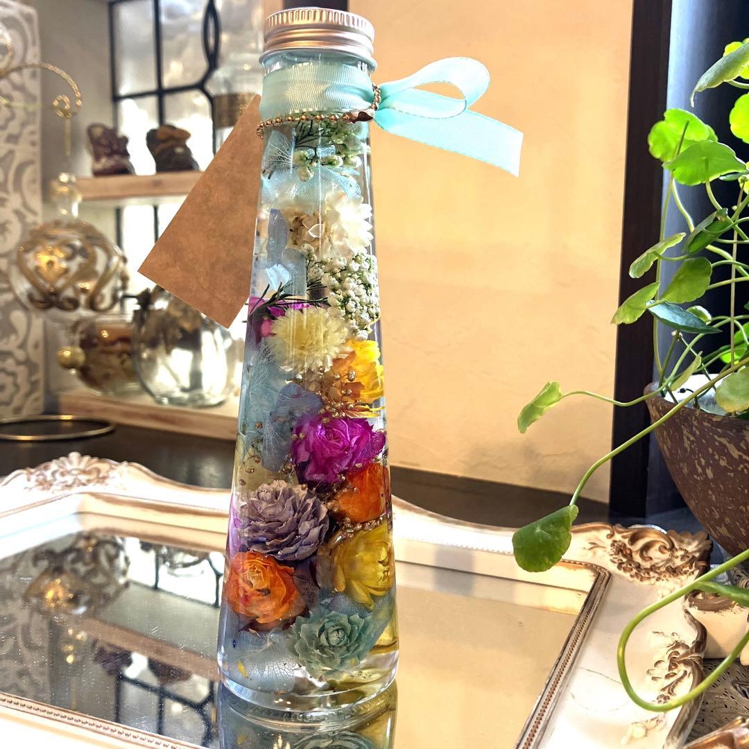 ◆ハーバリウム　213 華やかな染めバラ*.:。✿*゜¨゜テーパー