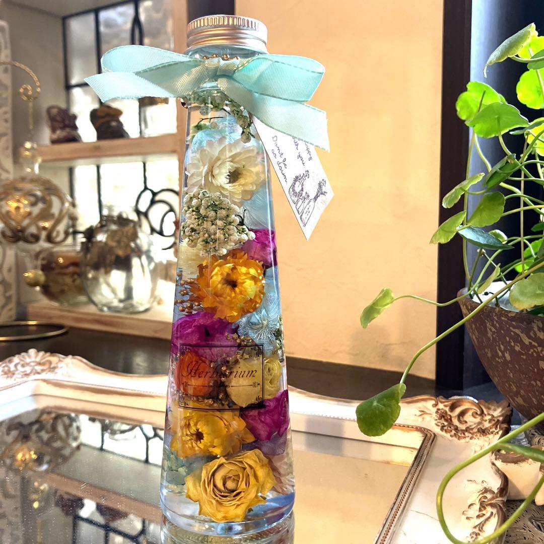 ◆ハーバリウム　213 華やかな染めバラ*.:。✿*゜¨゜テーパー