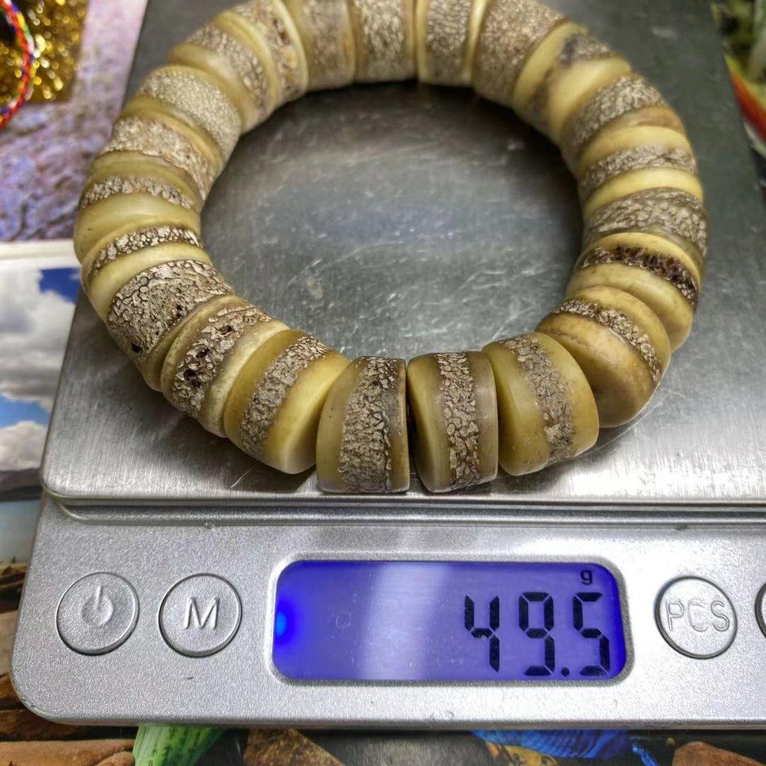 チベット 牦牛ヤク霊骨ブレスレット瞑想 法事 葬儀 お守り 厄除け 魔除け