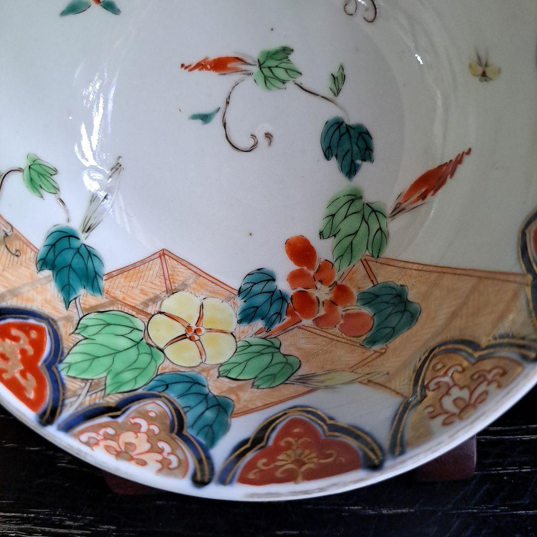 十四代　柿右衛門　赤絵金彩　鉢　極上　朝顔図　角渦福　珍品