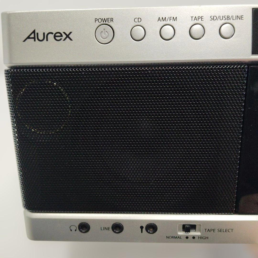 TOSHIBA Aurex ラジオカセットレコーダー シルバー USBポート付き