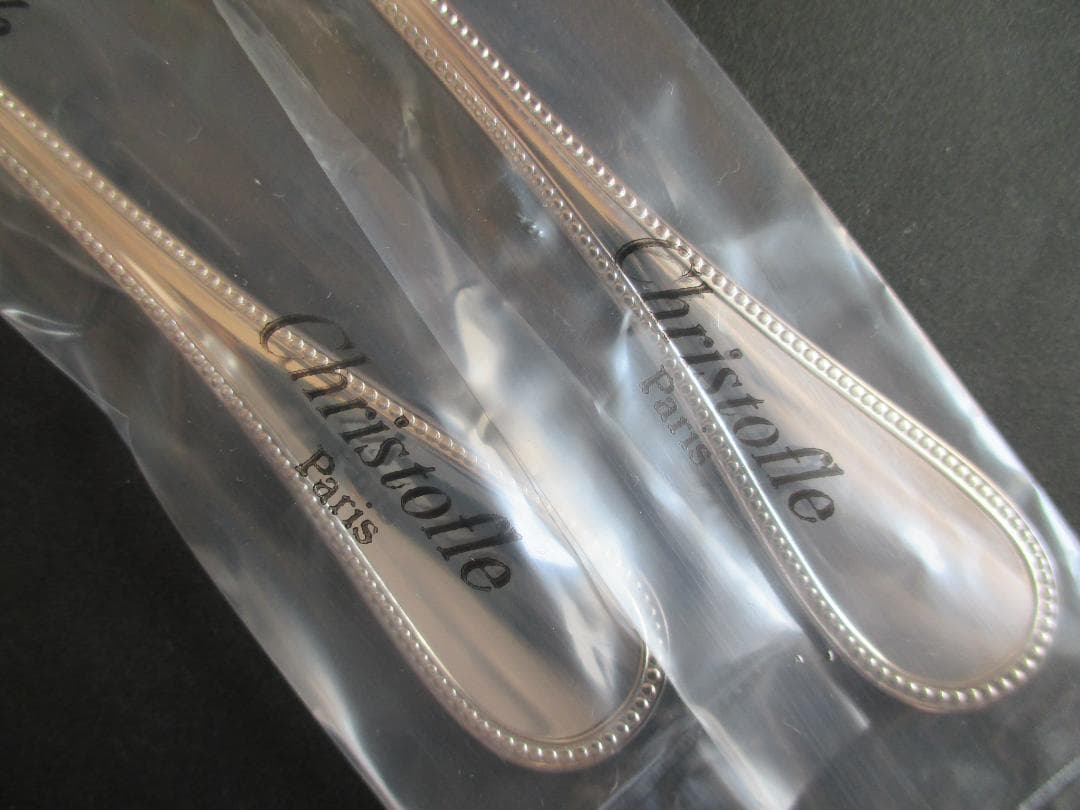 未使用品☆高級銀器クリストフルシルバー銀P　ケーキフォーク2本　人気のパール