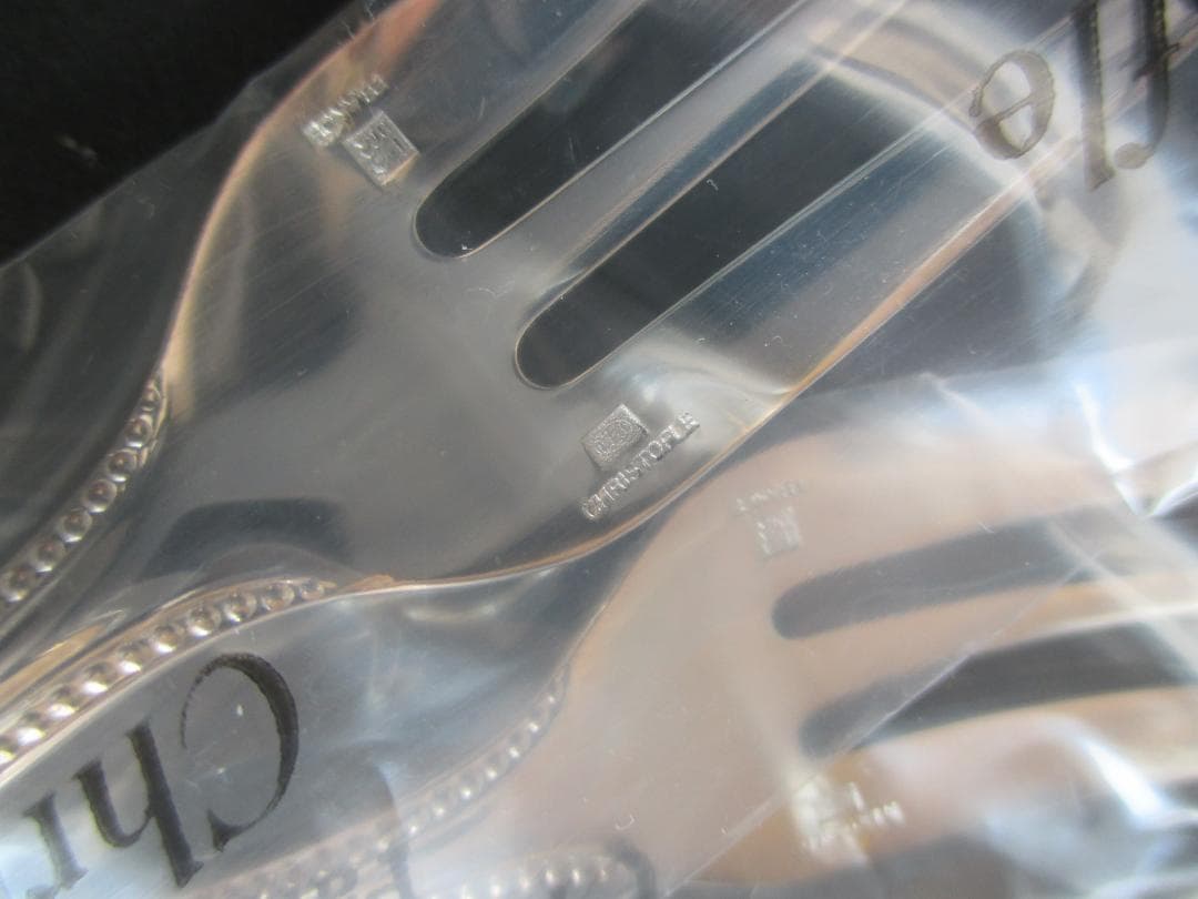 未使用品☆高級銀器クリストフルシルバー銀P　ケーキフォーク2本　人気のパール