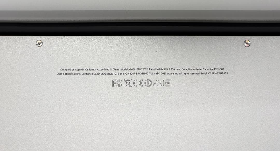 Core i7、MacBook Air 2013、13インチ、8GB、256GB