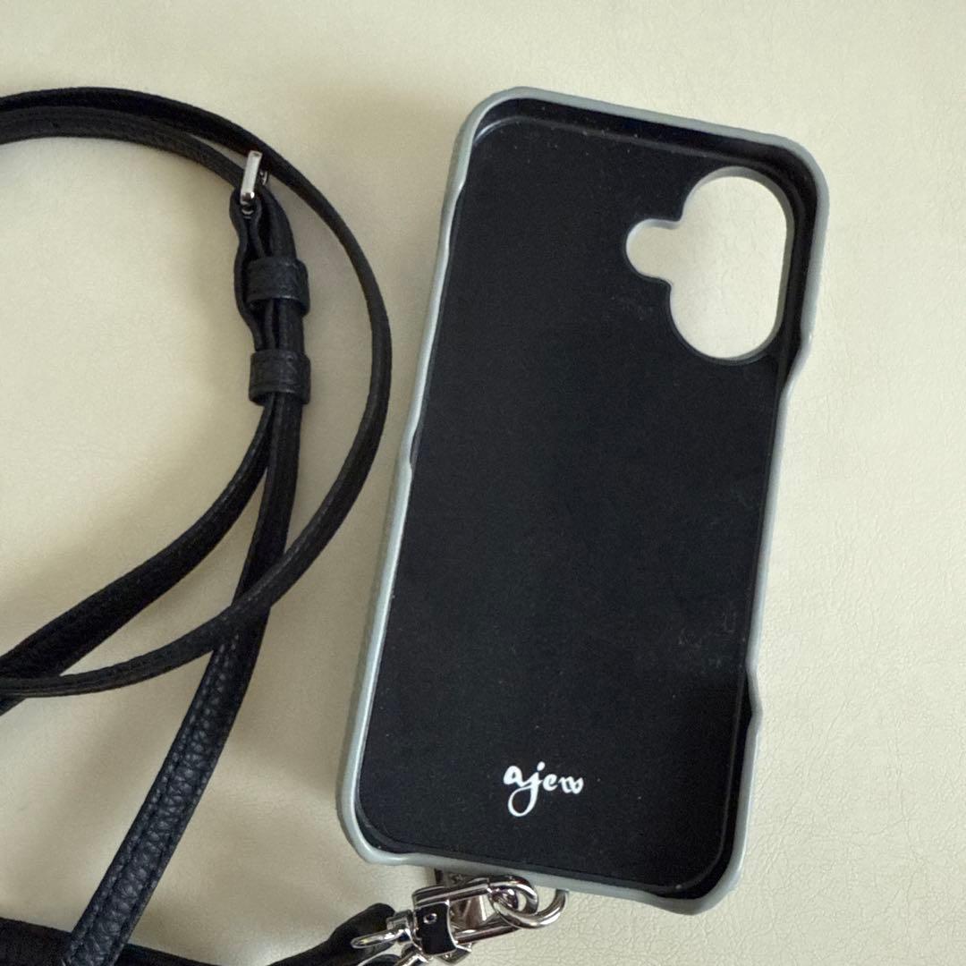 未使用ajew iPhone16用iPhoneケース ブルーグレースマホケース