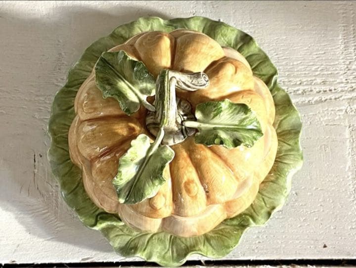 英国☆バルボティーヌ カボチャ型ポット チューリン マジョリカ焼