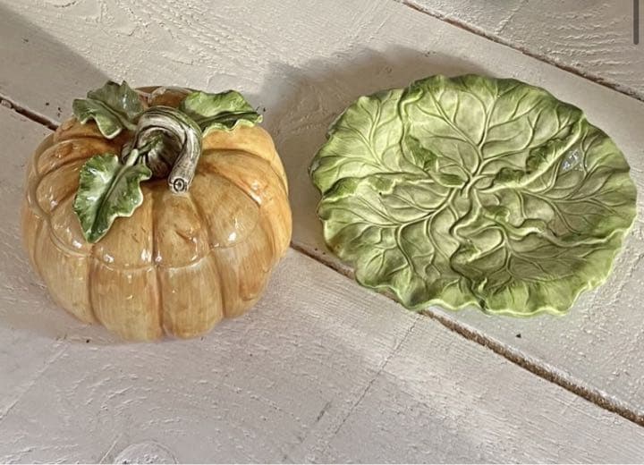 英国☆バルボティーヌ カボチャ型ポット チューリン マジョリカ焼