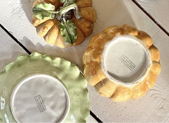 英国☆バルボティーヌ カボチャ型ポット チューリン マジョリカ焼