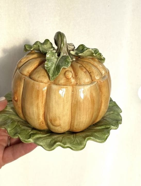 英国☆バルボティーヌ カボチャ型ポット チューリン マジョリカ焼