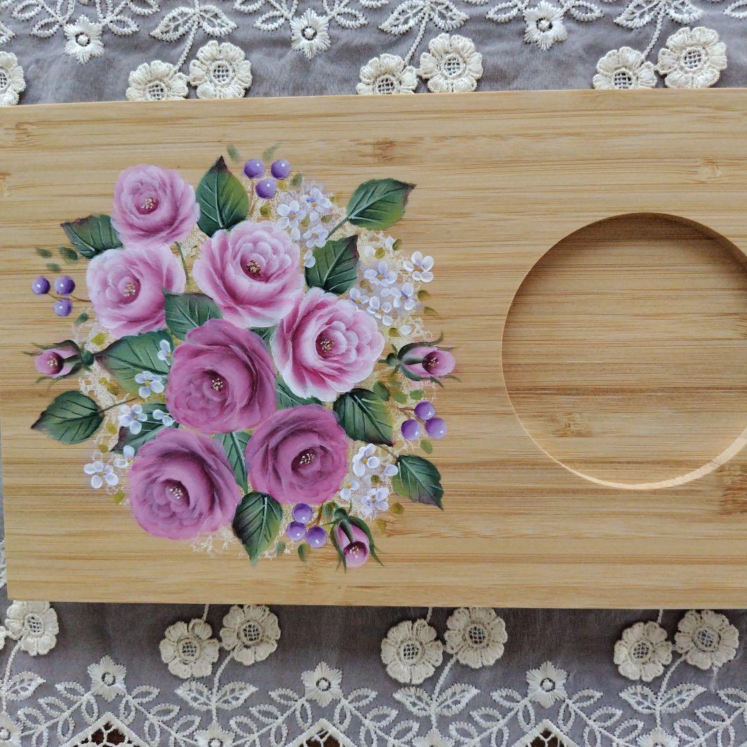 トールペイント作品コースタートレー