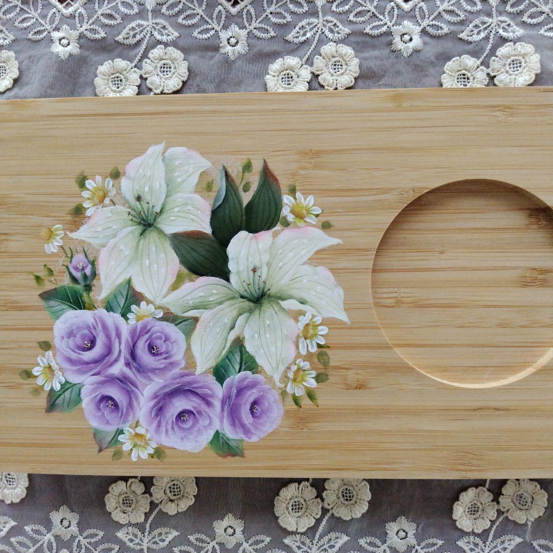 トールペイント作品コースタートレー