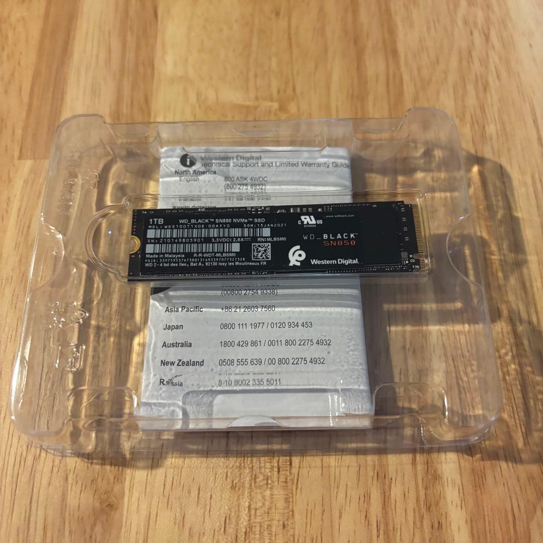 内蔵型SSD WD Black SN850 1TB WDS100T1X0E