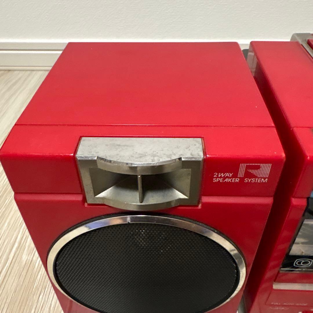 レトロ SANYO MR-FF8 ラジカセ　レッド