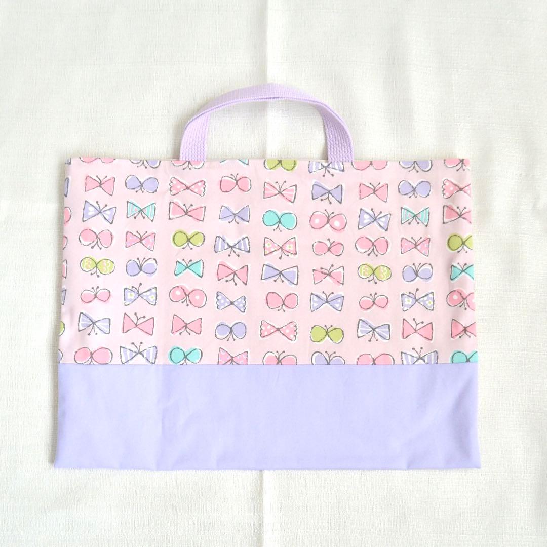 入園・入学準備6点セット　ちょうちょ　リボン　ピンク　パープル