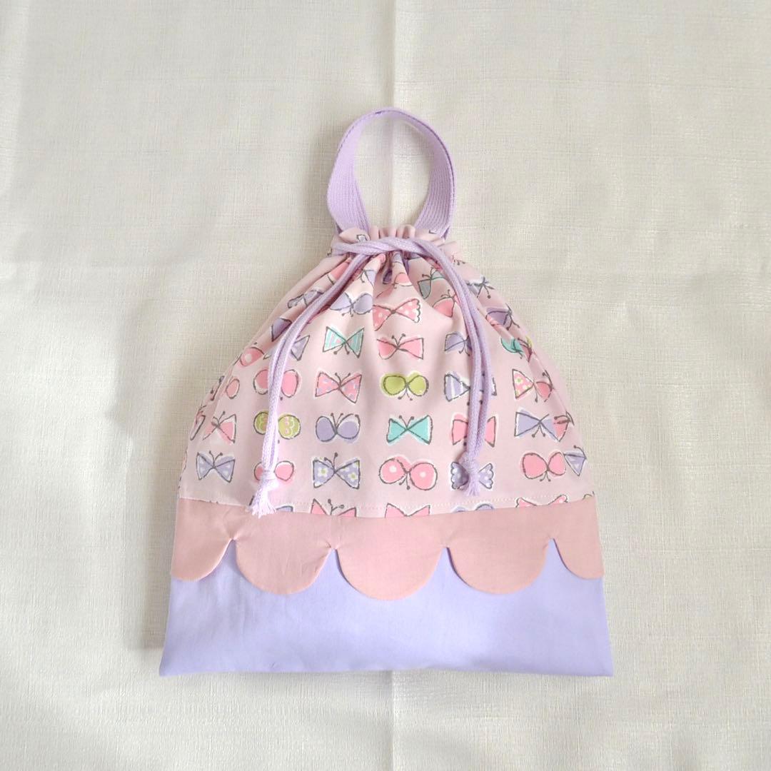 入園・入学準備6点セット　ちょうちょ　リボン　ピンク　パープル