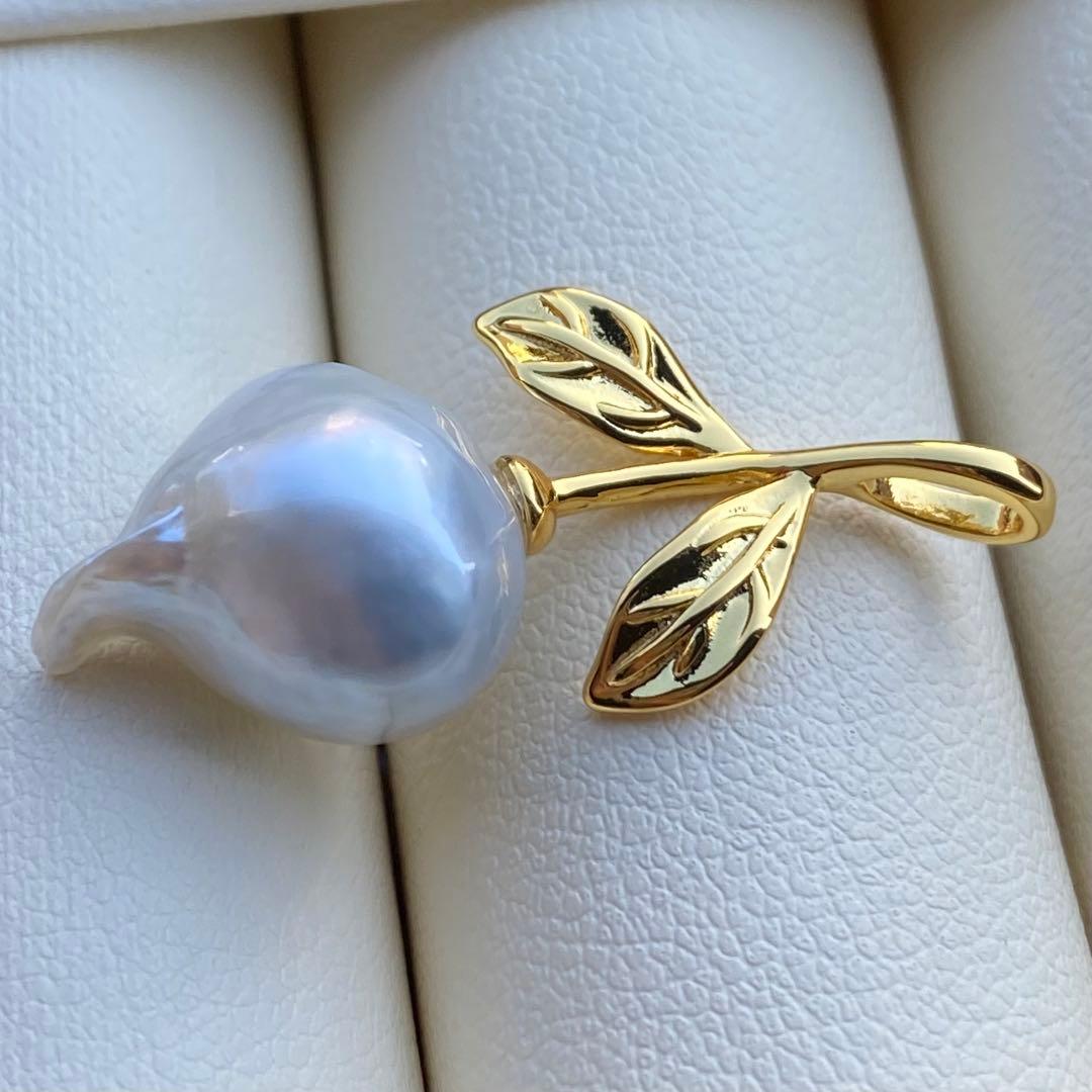 本真珠　南洋白蝶真珠ネックレストップ　14.4mmホワイトPT951