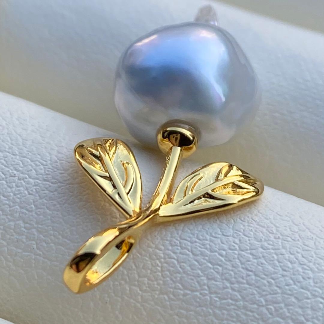 本真珠　南洋白蝶真珠ネックレストップ　14.4mmホワイトPT951