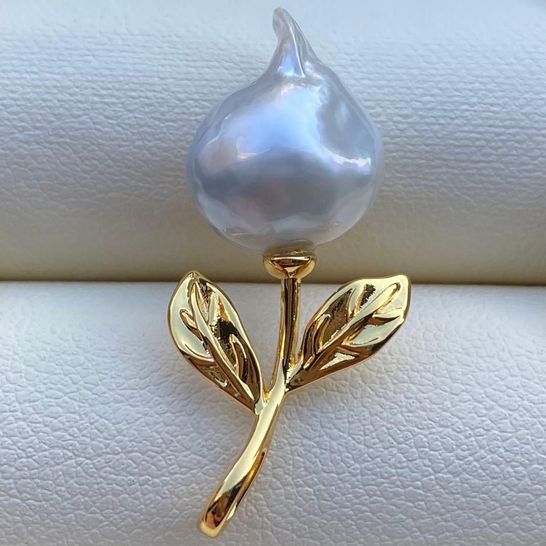 本真珠　南洋白蝶真珠ネックレストップ　14.4mmホワイトPT951