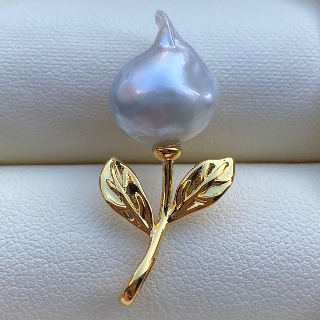 本真珠　南洋白蝶真珠ネックレストップ　14.4mmホワイトPT951