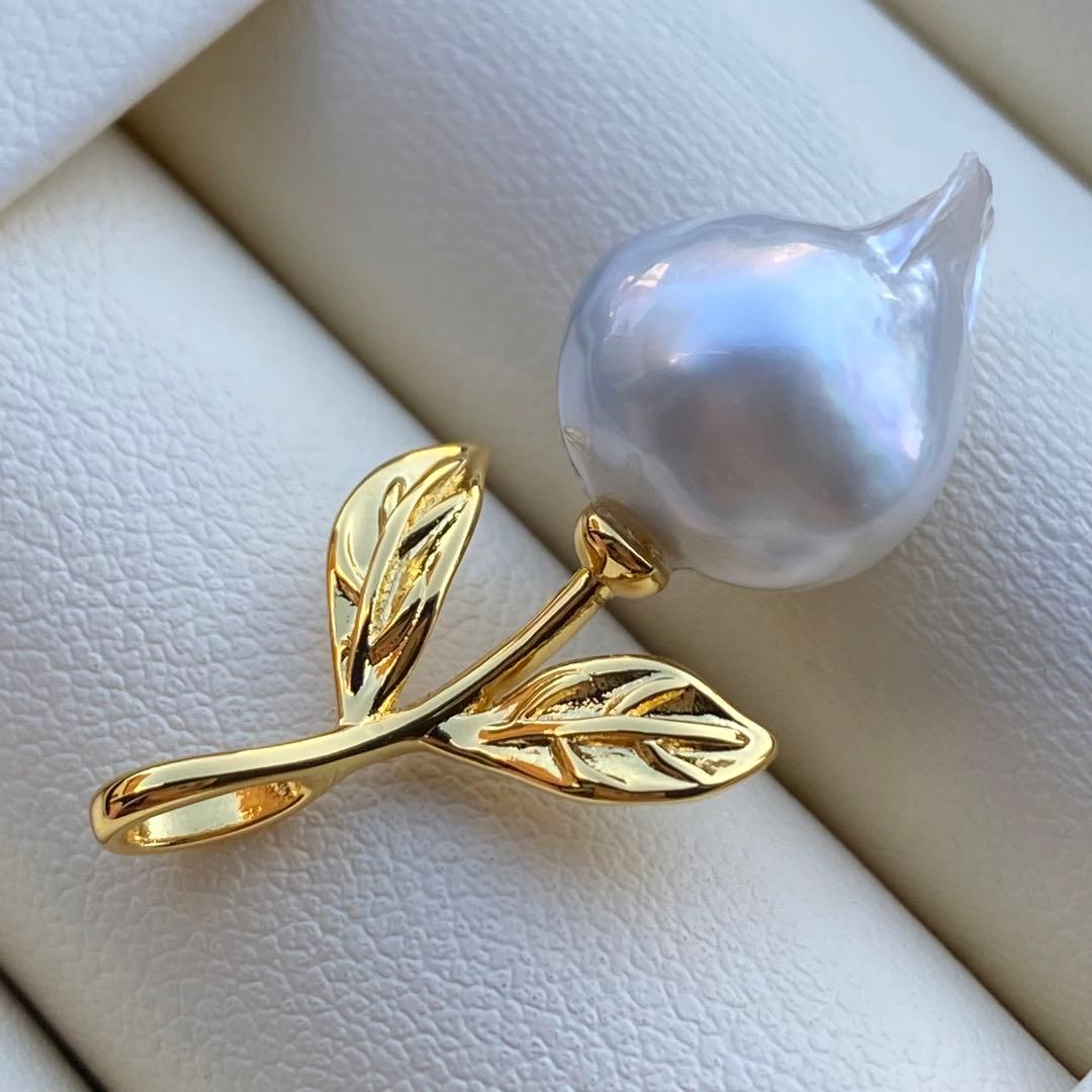 本真珠　南洋白蝶真珠ネックレストップ　14.4mmホワイトPT951