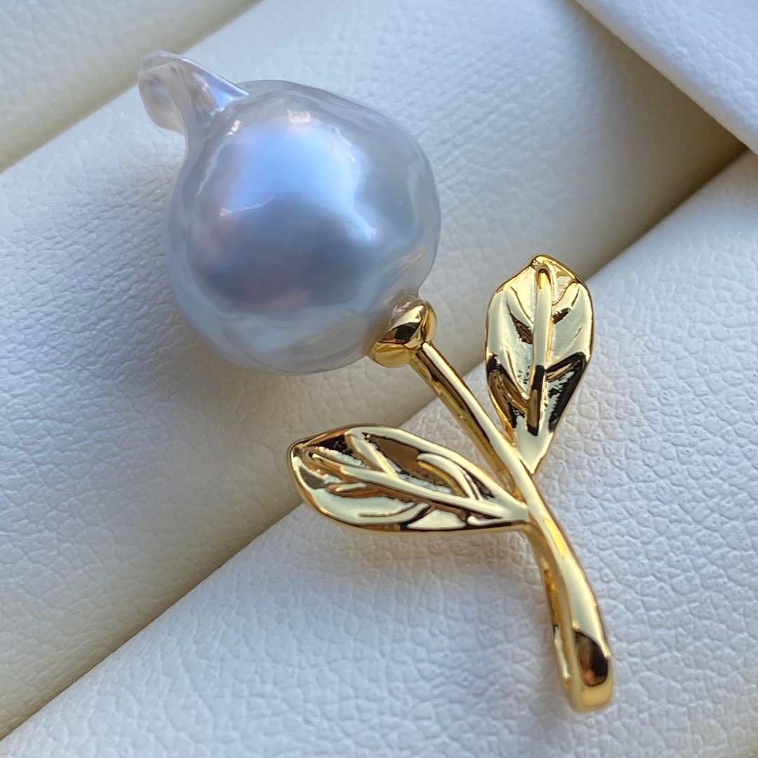 本真珠　南洋白蝶真珠ネックレストップ　14.4mmホワイトPT951