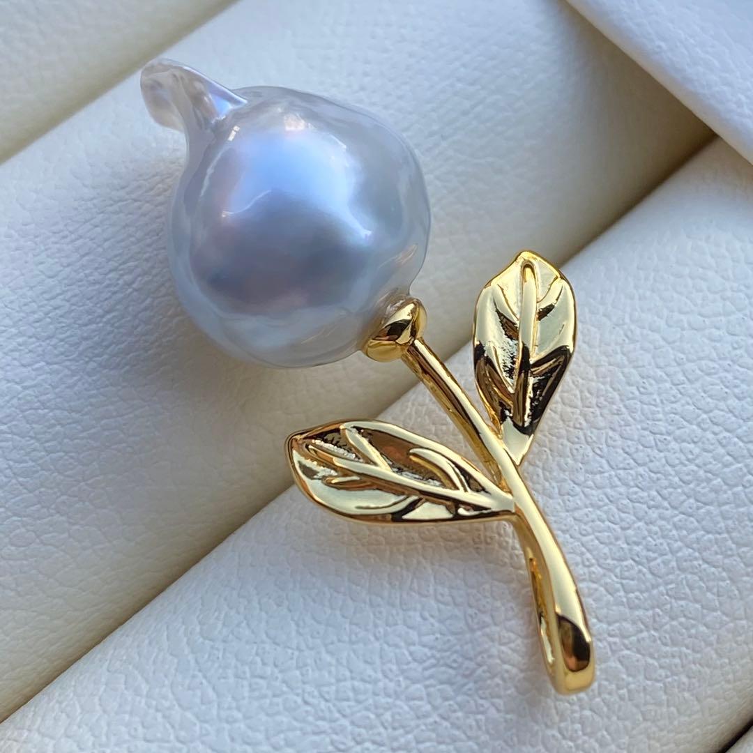 本真珠　南洋白蝶真珠ネックレストップ　14.4mmホワイトPT951