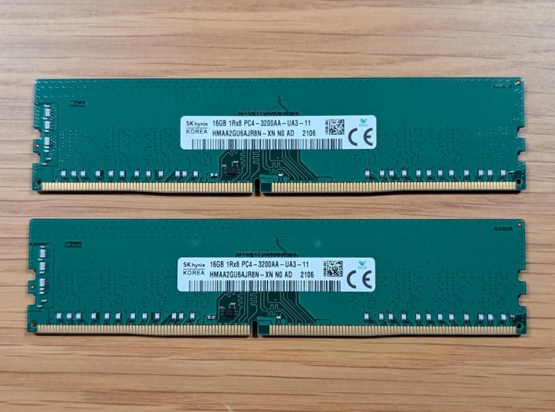 SK hynix 16GB×2枚（32GB） DDR4-3200 メモリ